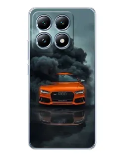 Чехол для Xiaomi 14T Pro с картинкой «Audi в облаках дыма»