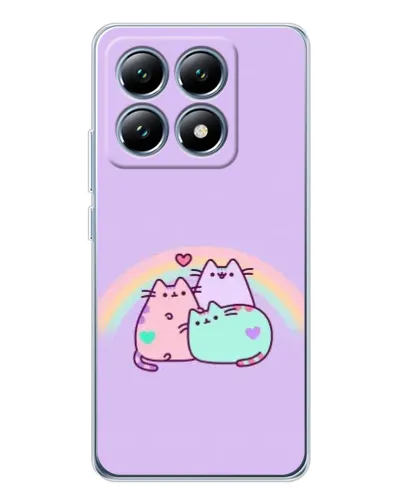 Чехол для Xiaomi 14T Pro с картинкой «Радужные Пушины»
