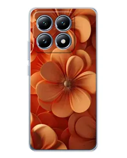 Чехол для Xiaomi 14T Pro с картинкой «Оранжевый макро цветок»
