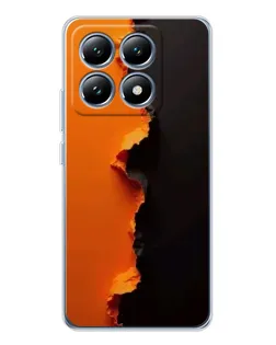 Чехол для Xiaomi 14T Pro с картинкой «Оранжевый разлом»