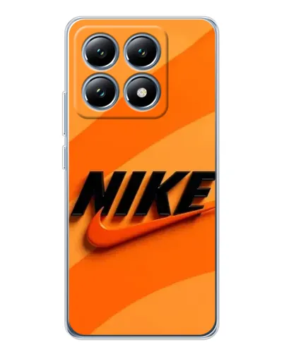 Чехол для Xiaomi 14T с картинкой «Оранжевый драйв Nike»