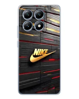 Чехол для Xiaomi 14T с картинкой «Золотой Nike на металле»