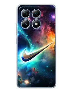 Чехол для Xiaomi 14T с картинкой «Космический Nike Swoosh»
