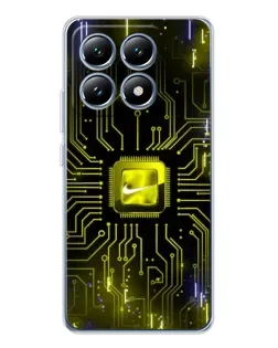 Чехол для Xiaomi 14T с картинкой «Nike — золотая искра»