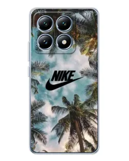 Чехол для Xiaomi 14T с картинкой «Тропический принт Nike»