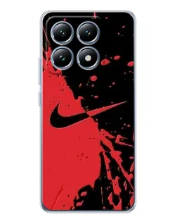 Чехол для Xiaomi 14T с картинкой «Красные брызги Nike»