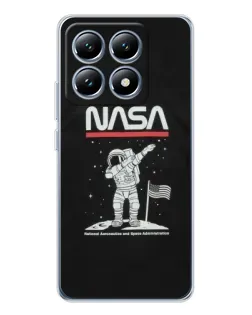 Чохол для Xiaomi 14T з картинкою «NASA — крокуємо по Місяцю»