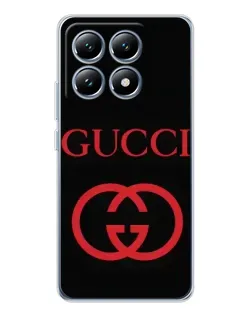 Чохол для Xiaomi 14T з картинкою «Gucci — червоний логотип»