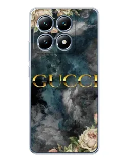 Чехол для Xiaomi 14T с картинкой «Абстрактные цветы Gucci»