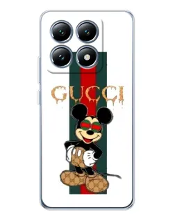 Чохол для Xiaomi 14T з картинкою «Міккі Маус Gucci — смуги»