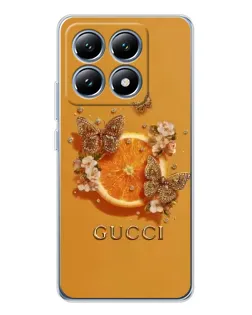 Чохол для Xiaomi 14T з картинкою «Gucci — золоті метелики»