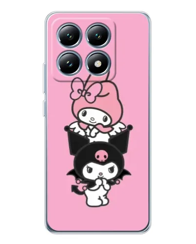 Чехол для Xiaomi 14T с картинкой «Трио My Melody и Kuromi»