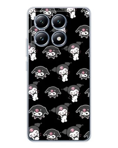 Чехол для Xiaomi 14T с картинкой «Черный паттерн Kuromi»