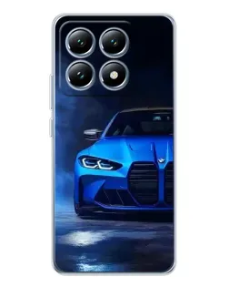 Чохол для Xiaomi 14T з картинкою «Блакитна BMW M4»