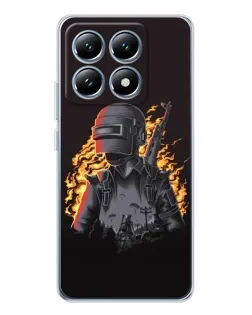 Чохол для Xiaomi 14T з картинкою «PUBG — вогняний силует»