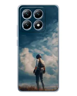 Чохол для Xiaomi 14T з картинкою «Герой PUBG на скелі»