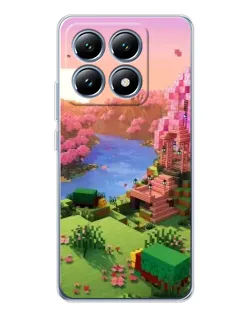 Чохол для Xiaomi 14T з картинкою «Рожеве дерево Minecraft»