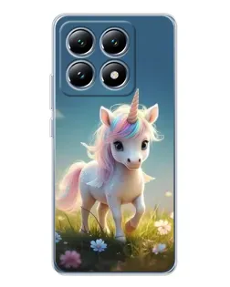 Чохол для Xiaomi 14T з картинкою «Єдиноріг на галявині»