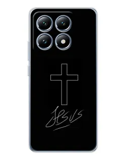 Чехол для Xiaomi 14T с картинкой «Графический крест Jesus» Чехол для Xiaomi 14T с картинкой «Графический крест Jesus»