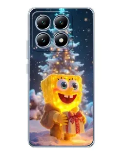 Чохол для Xiaomi 14T з картинкою «Різдвяний Спанч Боб»