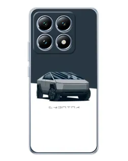 Чохол для Xiaomi 14T з картинкою «Сріблястий Cybertruck Tesla»