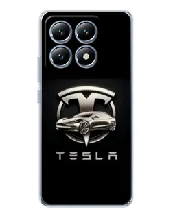 Чохол для Xiaomi 14T з картинкою «Tesla — срібне авто»