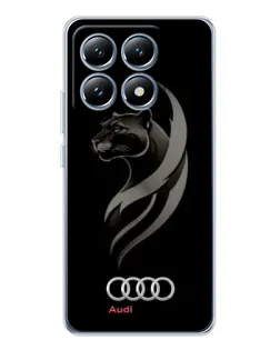 Чехол для Xiaomi 14T с картинкой «Графика — пантера и Audi»