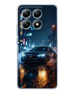 Чехол для Xiaomi 14T с картинкой «Ночной город и Audi»