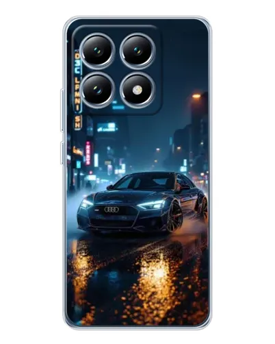 Чехол для Xiaomi 14T с картинкой «Ночной город и Audi»