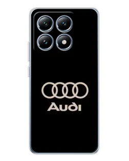 Чехол для Xiaomi 14T с картинкой «Audi — золотой логотип»