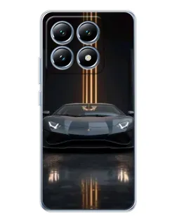 Чохол для Xiaomi 14T з картинкою «Lamborghini золоті лінії»