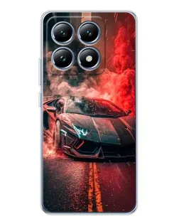 Чохол для Xiaomi 14T з картинкою «Lamborghini червоний дим»