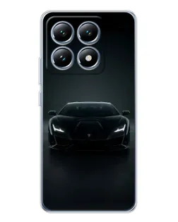 Чохол для Xiaomi 14T з картинкою «Чорний Lamborghini Aventador»