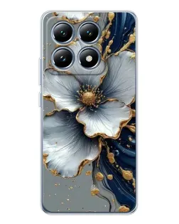 Чехол для Xiaomi 14T с картинкой «Белый цветок и золотой флюид» Чехол для Xiaomi 14T с картинкой «Белый цветок и золотой флюид»