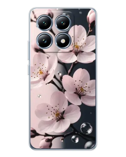 Чехол для Xiaomi 14T с картинкой «Нежная сакура и капли» Чехол для Xiaomi 14T с картинкой «Нежная сакура и капли»