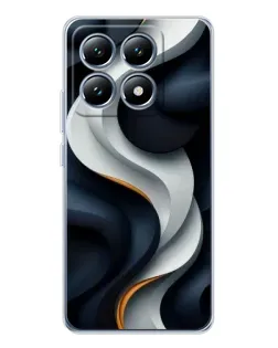 Чохол для Xiaomi 14T з картинкою «Об'ємні чорно-білі стрічки»
