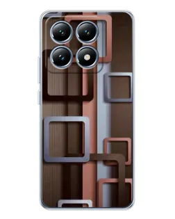 Чохол для Xiaomi 14T з картинкою «Коричневі об'ємні квадрати»
