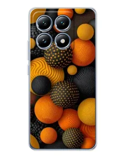 Чохол для Xiaomi 14T з картинкою «Об'ємні помаранчеві сфери»