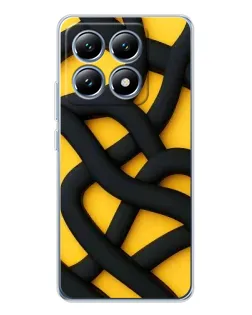 Чохол для Xiaomi 14T з картинкою «Чорне жовте переплетення»