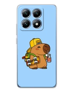 Чохол для Xiaomi 14T з картинкою «Капібара на скейті»