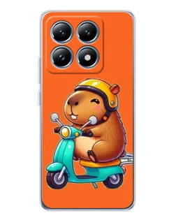 Чохол для Xiaomi 14T з картинкою «Капібара на скутері»