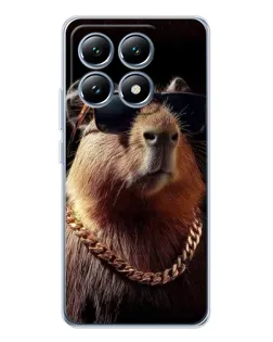 Чохол для Xiaomi 14T з картинкою «Капібара золотий ланцюг»