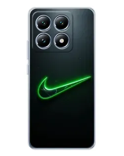 Чехол для Xiaomi 15 Pro с картинкой «Неоновый контур Nike»