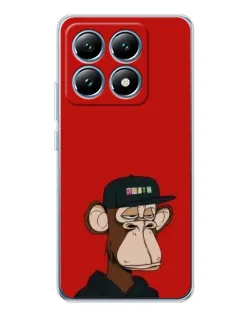 Чехол для Xiaomi 15 Pro с картинкой «Bored Ape — красный фон»