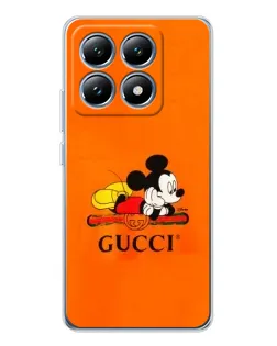 Чехол для Xiaomi 15 Pro с картинкой «Микки Маус Gucci — оранж»