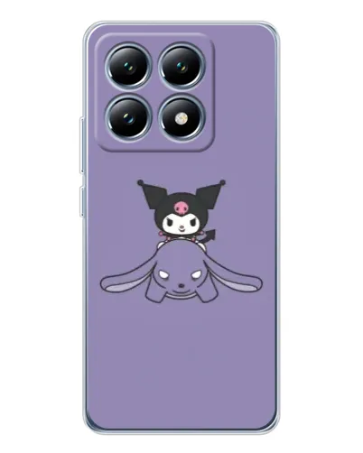 Чехол для Xiaomi 15 Pro с картинкой «Kuromi на лиловом фоне»