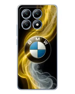 Чехол для Xiaomi 15 Pro с картинкой «Золотистый дым BMW»