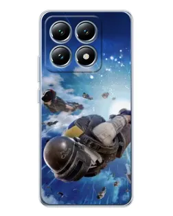 Чехол для Xiaomi 15 Pro с картинкой «Десант PUBG — прыжок»