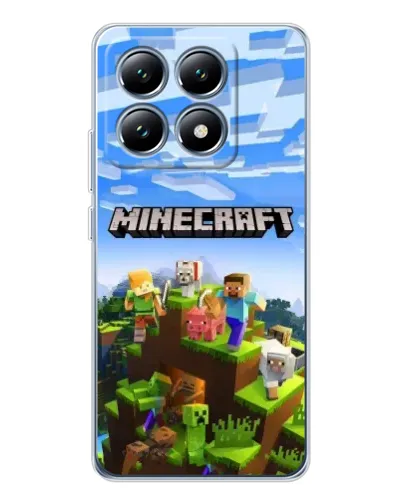 Чехол для Xiaomi 15 Pro с картинкой «Minecraft классический мир»