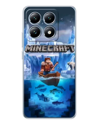 Чехол для Xiaomi 15 Pro с картинкой «Minecraft ледяной мир»